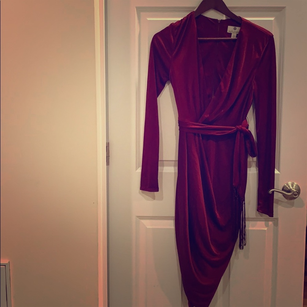Burgundy cocktail dress